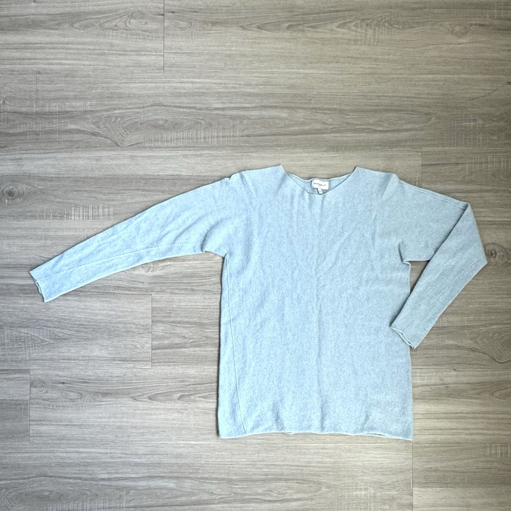 Soft Made In Italy Cashmere Silk Wool Blue Sweater S Preppy Luxury Academia CBK